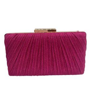 Dasien Glittery Pink Cinched Fabric Convertible Clutch